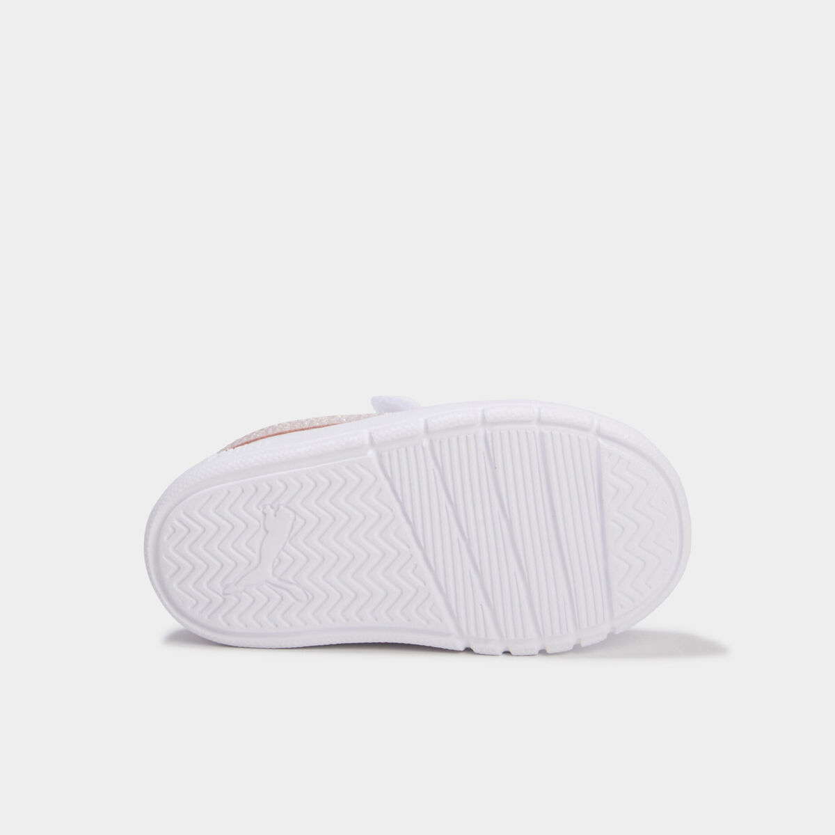 Baskets &agrave; scratchs Puma Courtflex Glitz blanc b&eacute;b&eacute; fille