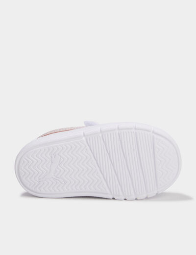 Baskets &agrave; scratchs Puma Courtflex Glitz blanc b&eacute;b&eacute; fille