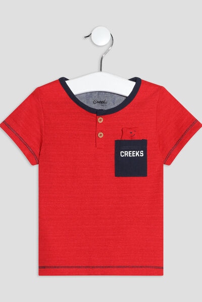 T-shirt manches courtes Creeks rouge bébé garçon