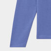 T-shirt coton manches longues à fronces bleu gris fille