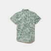 Chemise droite manches courtes coton vert kaki gar&ccedil;on