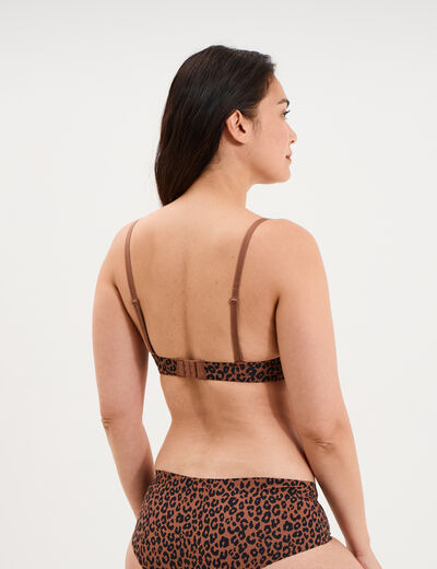 Soutien-gorge corbeille microfibre marron femme