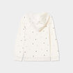 Sweat zippé à capuche beige fille