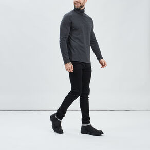 T-shirt col roulé manches longues gris foncé homme