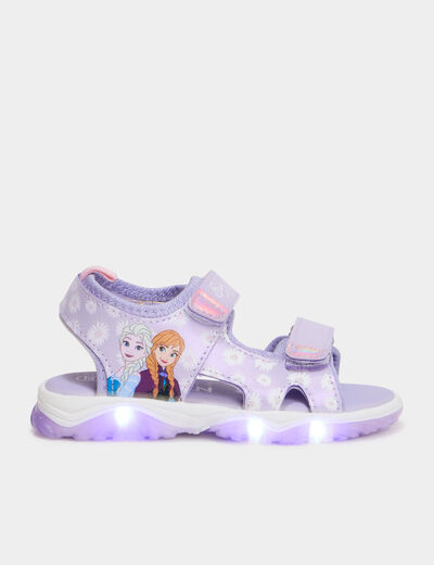 Sandales semelle lumineuse Reine neiges violet fille