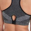 Brassière sport microfibre dos nageur gris femme