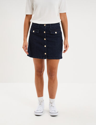 Jupe courte en jean denim brut femme