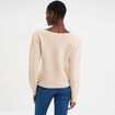 Pull col rond manches longues beige femme