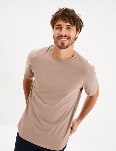 T-shirt slim stretch manches courtes gris homme