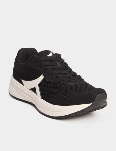 Baskets running de sport &agrave; lacets noir homme