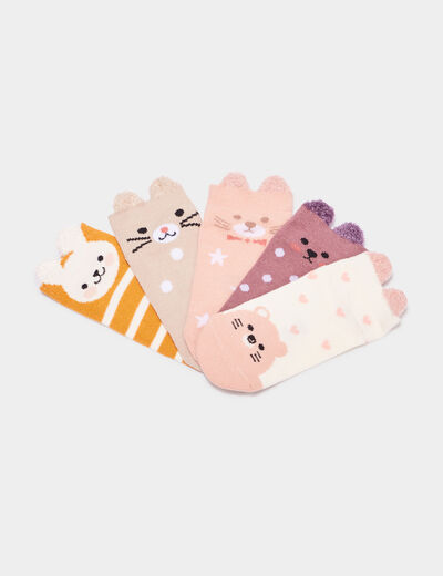 Lot 5 paires socquettes multicolore fille