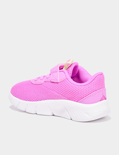 Baskets running scratchs Puma Flexfocus rose framboise fille