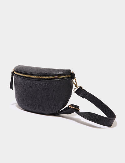 Sac banane arrondi noir femme
