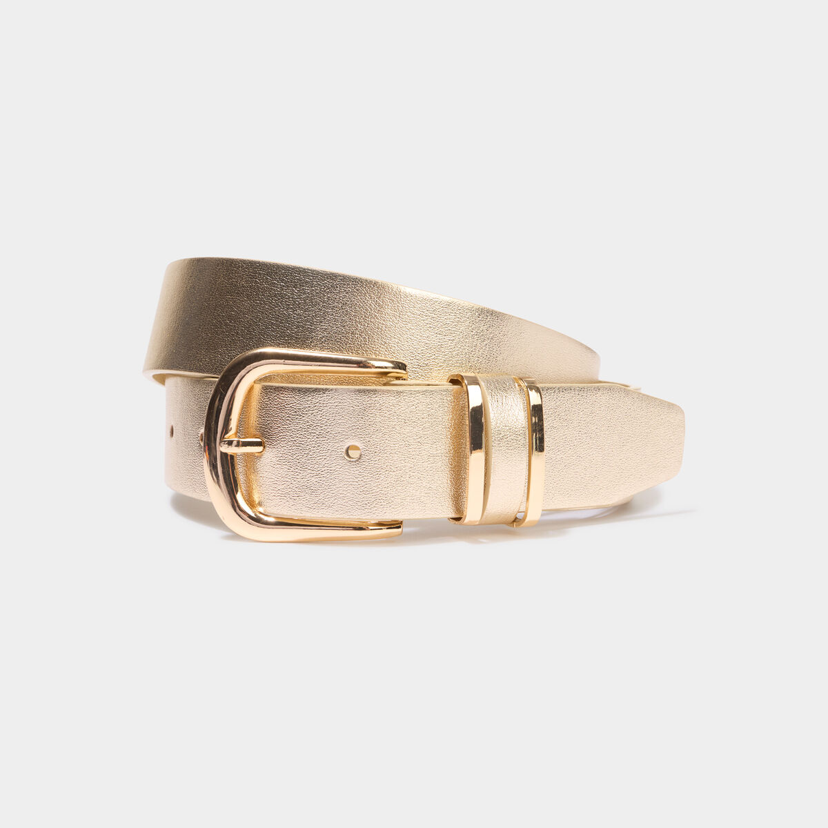 Ceinture avec boucle couleur or femme
