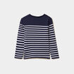 T-shirt marini&egrave;re coton manches longues bleu marine gar&ccedil;on