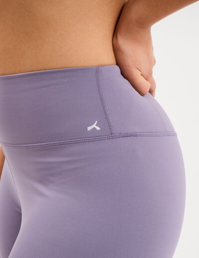 Legging corsaire de sport stretch violet femme