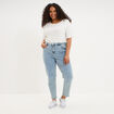 Jeans mom cropped taille haute denim double stone femme grande taille