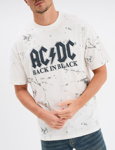 T-shirt manches courtes coton AC/DC blanc homme