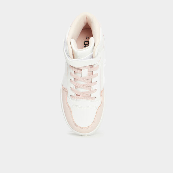 Baskets montantes à scratchs Iconic rose corail fille