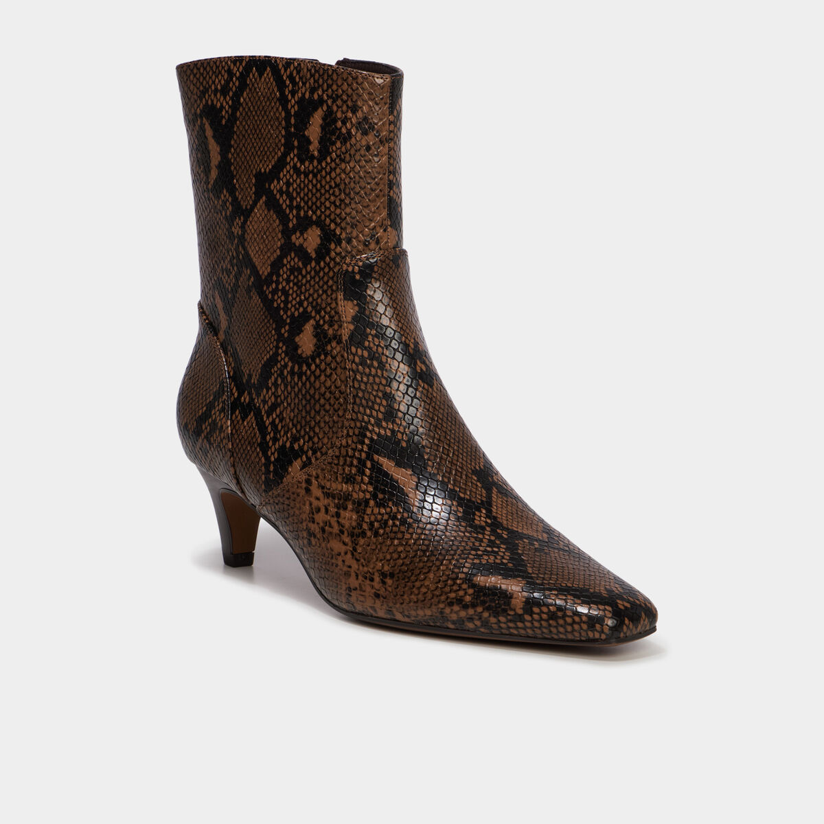 Bottines kitten heel zipp&eacute;es multicolore femme
