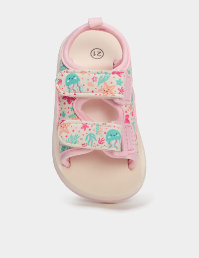 Sandales &agrave; scratchs multicolore b&eacute;b&eacute; fille