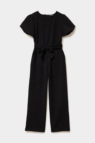 Combinaison pantalon &agrave; paillettes noir fille