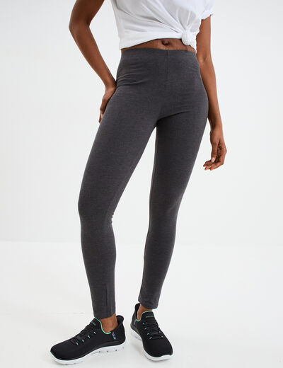 Legging long taille haute gris foncé femme