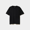 T-shirt col rond coupe relax coton &eacute;pais noir homme