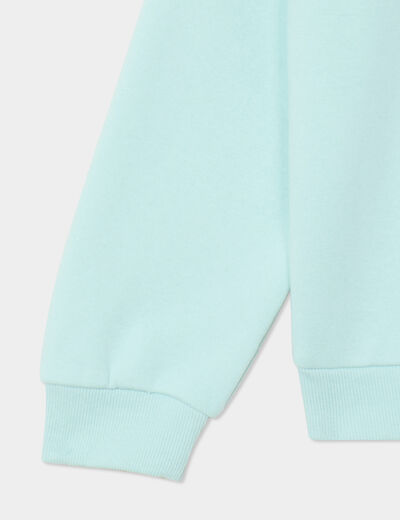 Sweat col rond manches longues vert pastel fille