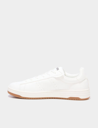 Tennis basses avec lacets blanc homme