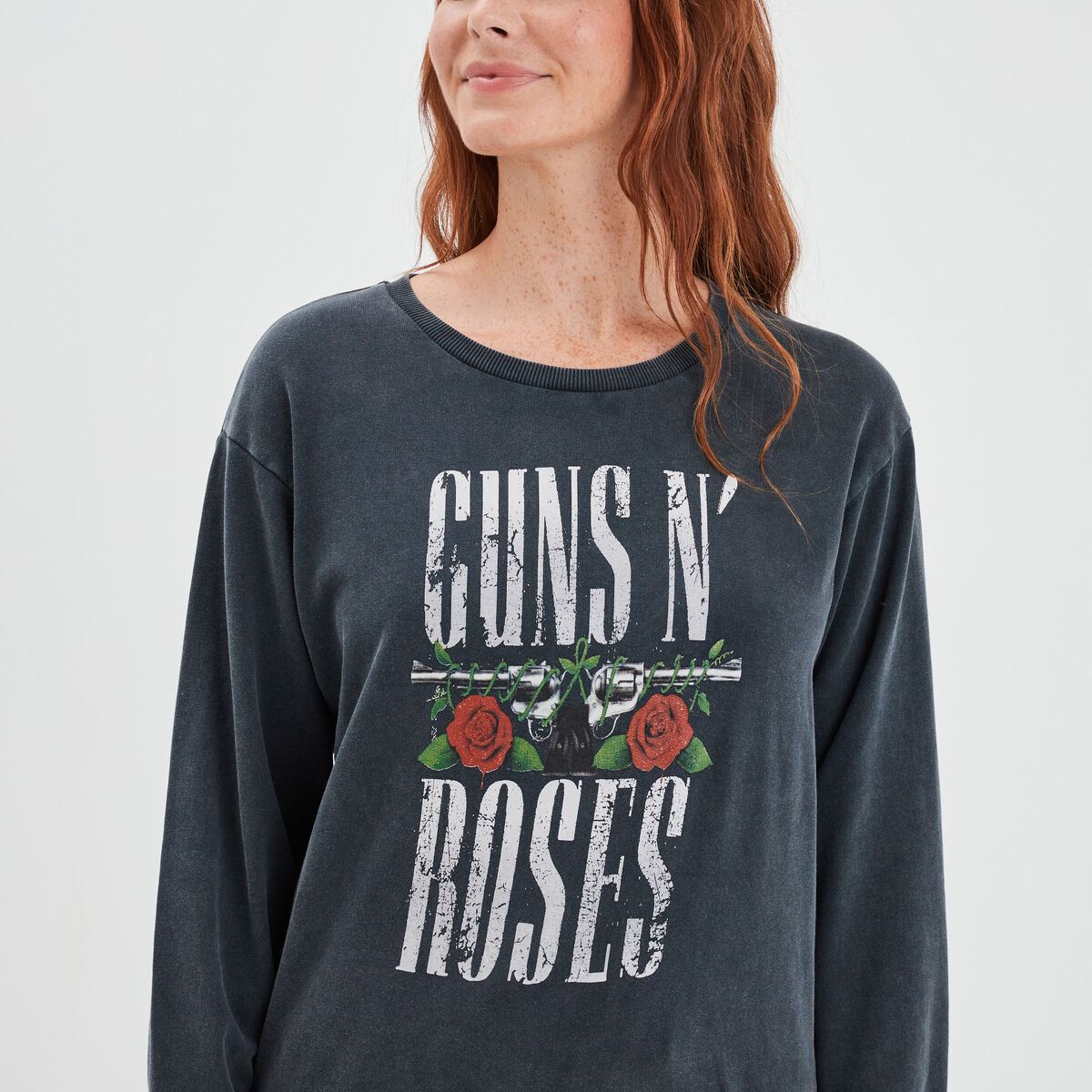 Sweat col rond Guns N' Roses noir femme