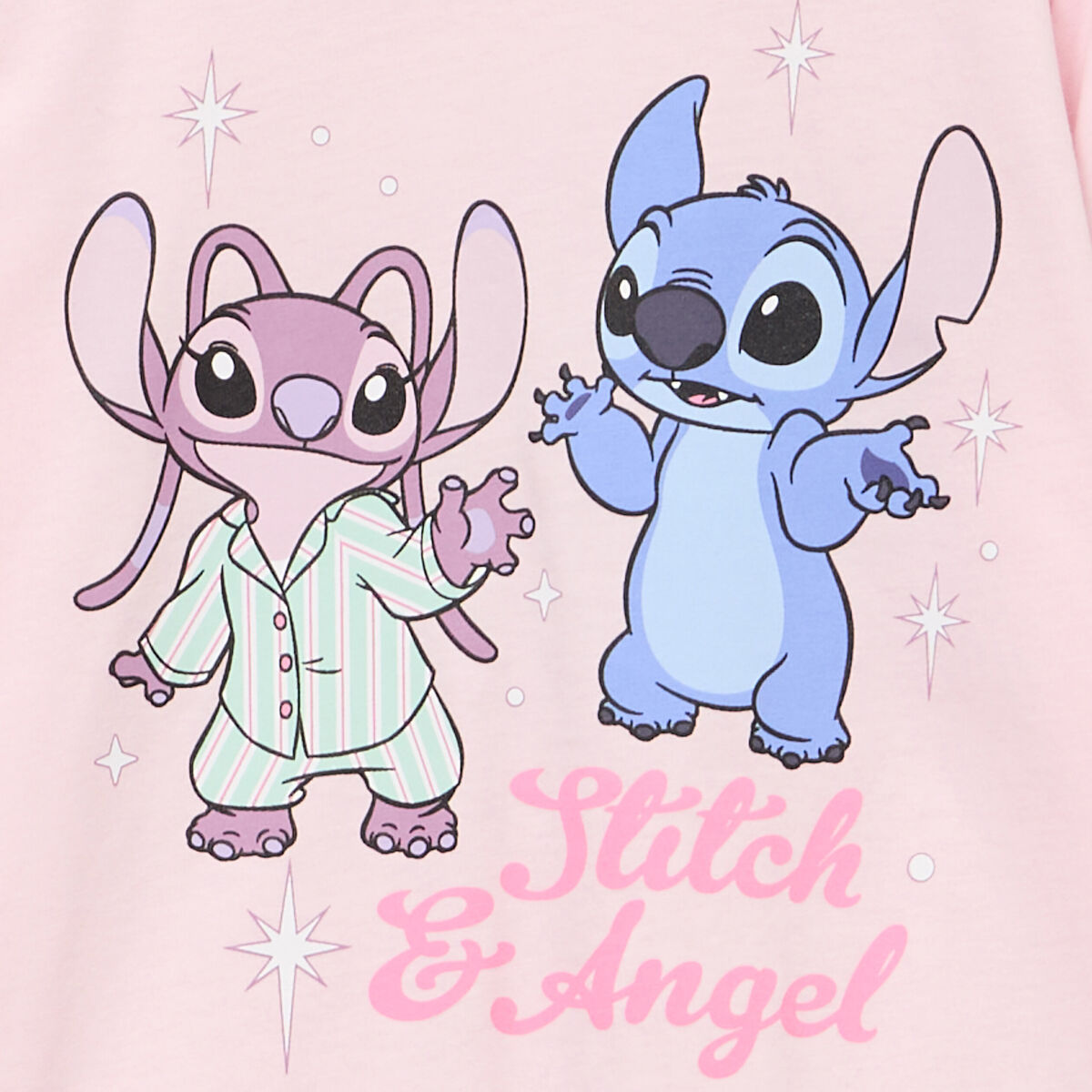 Ensemble pyjama 2 pièces coton Stitch rose fille