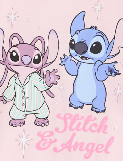 Ensemble pyjama 2 pièces coton Stitch rose fille