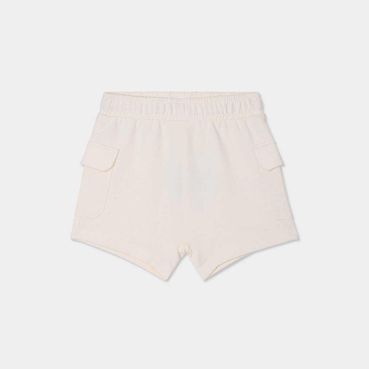 Short avec poches c&ocirc;t&eacute;s ecru b&eacute;b&eacute; gar&ccedil;on