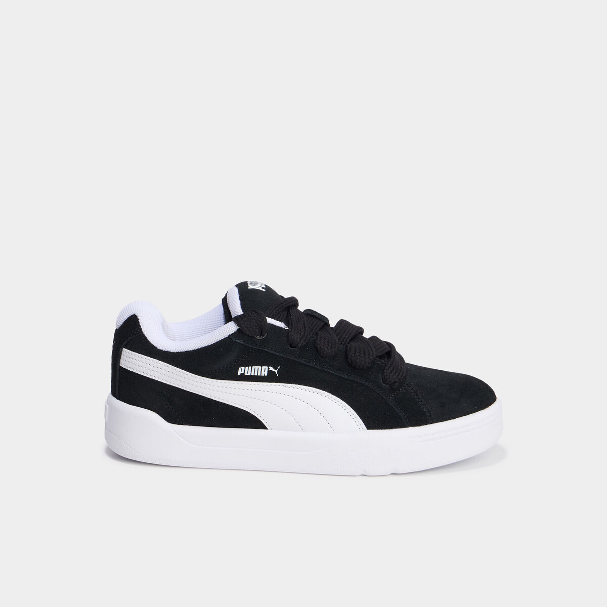 Tennis basses à lacets en cuir Puma noir garçon