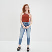 Débardeur pull cropped orange foncé femme
