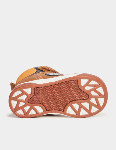 Baskets montantes doublées Creeks marron bébé garçon