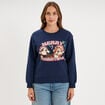 Sweat manches longues Tic et Tac bleu marine femme