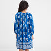 Robe courte col avec cordons Creeks bleu electrique femme