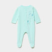 Dors-bien coton velours manches longues vert turquoise b&eacute;b&eacute;