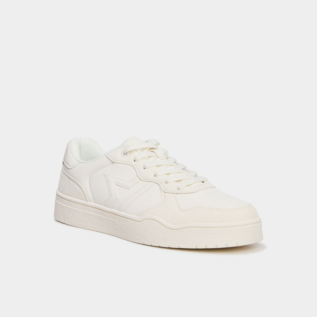 Baskets &agrave; lacets avec semelle &eacute;paisse blanc homme