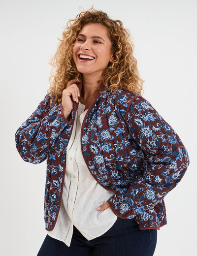Veste matelassée réversible marron femme grande taille