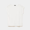 T-shirt avec broderie &eacute;paules ecru femme