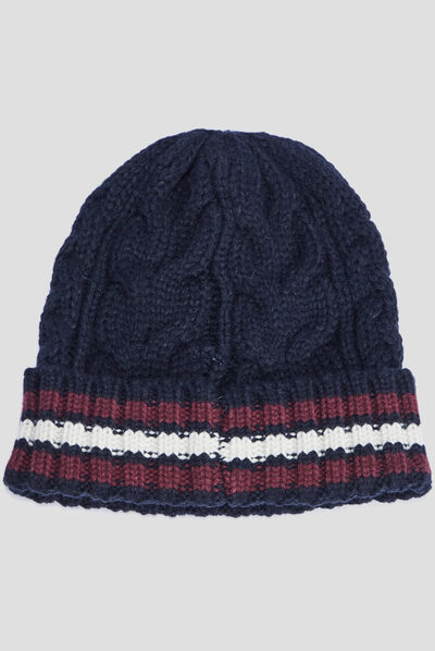 Bonnet bleu marine homme