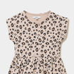 Robe courte droite sans manches cintr&eacute;e sable fille