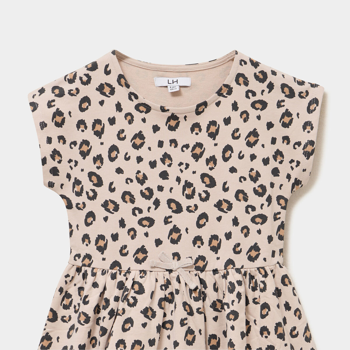 Robe courte droite sans manches cintr&eacute;e sable fille