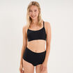 Culotte taille haute taille &eacute;lastiqu&eacute;e noir femme