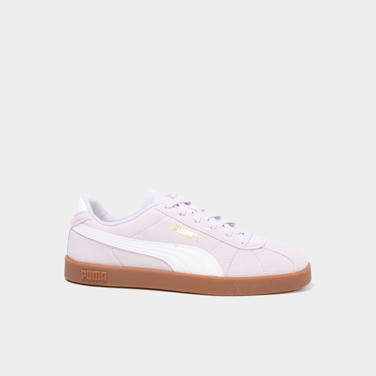 baskets &agrave; lacets en cuir Puma Club II violet femme