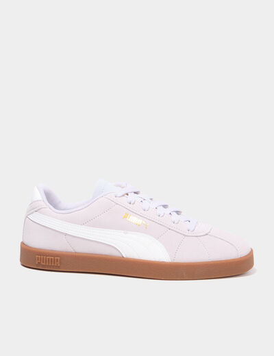 baskets &agrave; lacets en cuir Puma Club II violet femme