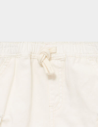 Bermuda cargo coton ecru b&eacute;b&eacute; gar&ccedil;on